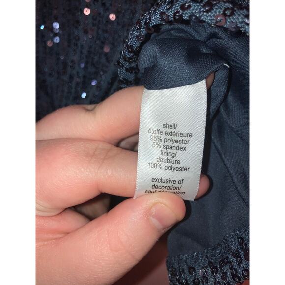 NWT Edgely by Maurices Navy Sequin Evening Twist Front Top Medium - Picture 6 of 8